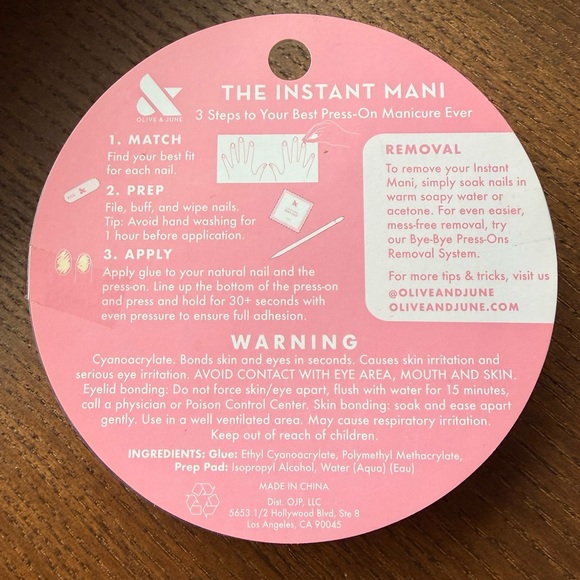 Olive & June Press-On Nails Rose Chrome Almond Medium - Picture 2 of 5